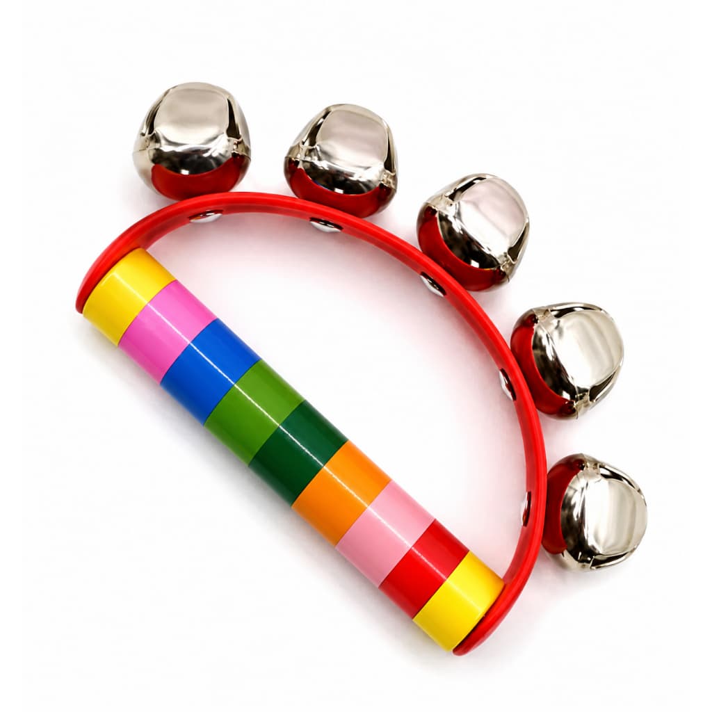 Pandeiro Infantil Musical Meia Lua Com Guizos Colorido 14cm