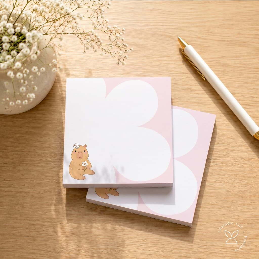 Bloco de anotações folhas destacáveis decorado Capivara 50 folhas bloco de notas memo pad