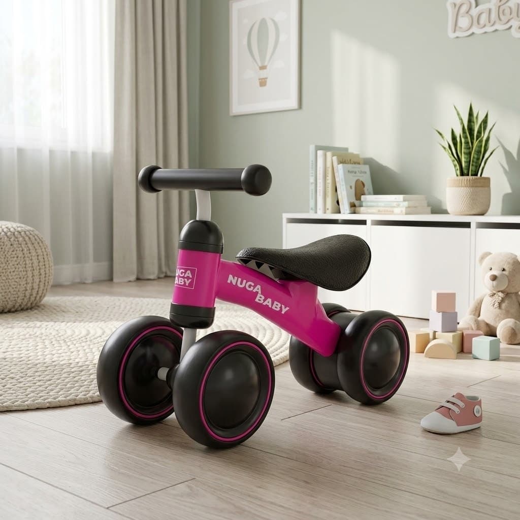 Bicicleta Infantil Sem Pedal 4 Rodas Nuga com Garrafinha