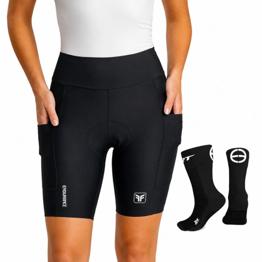 Bermuda ciclismo feminina Free Force Endurance forro Gel original + meia