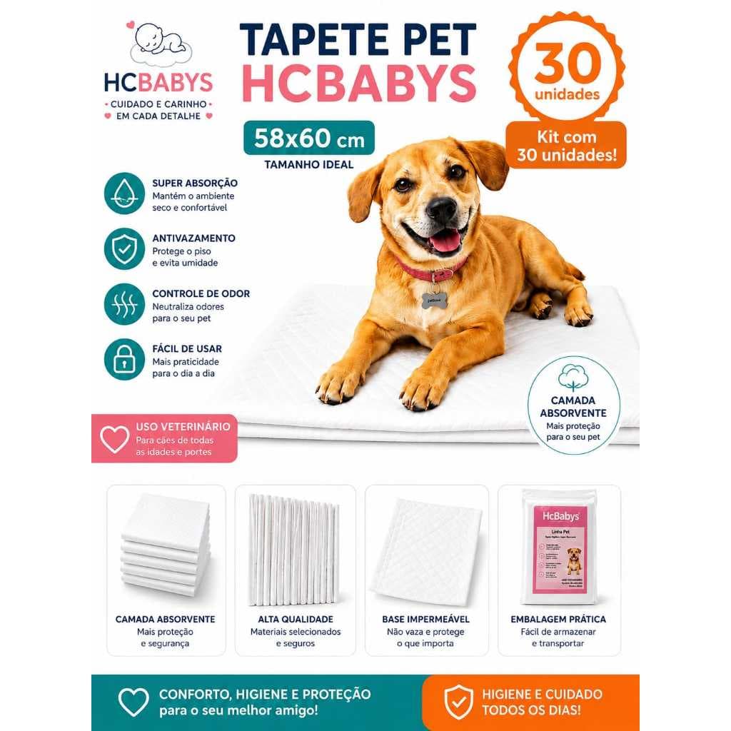 TAPETE PET 58X60 HCBABYS (30 UNIDADES)