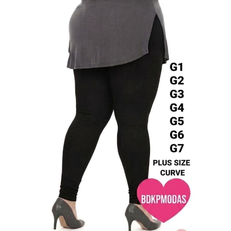 Calça Legging CURVE PLUS SIZE SUPLEX GROSSA ZERO TRANSPARÊNCIA CÓS ALTO DUPLO FITNESS G1 ao G7