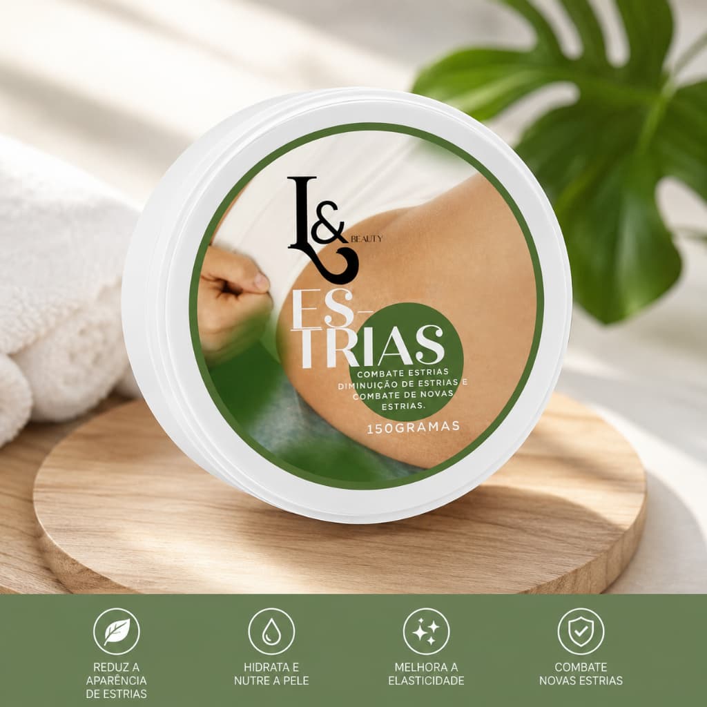 Creme Para Estrias Redutor Anti Estrias 150g Hidrata Regenera Previne Estrias Pele Lisa e Firme