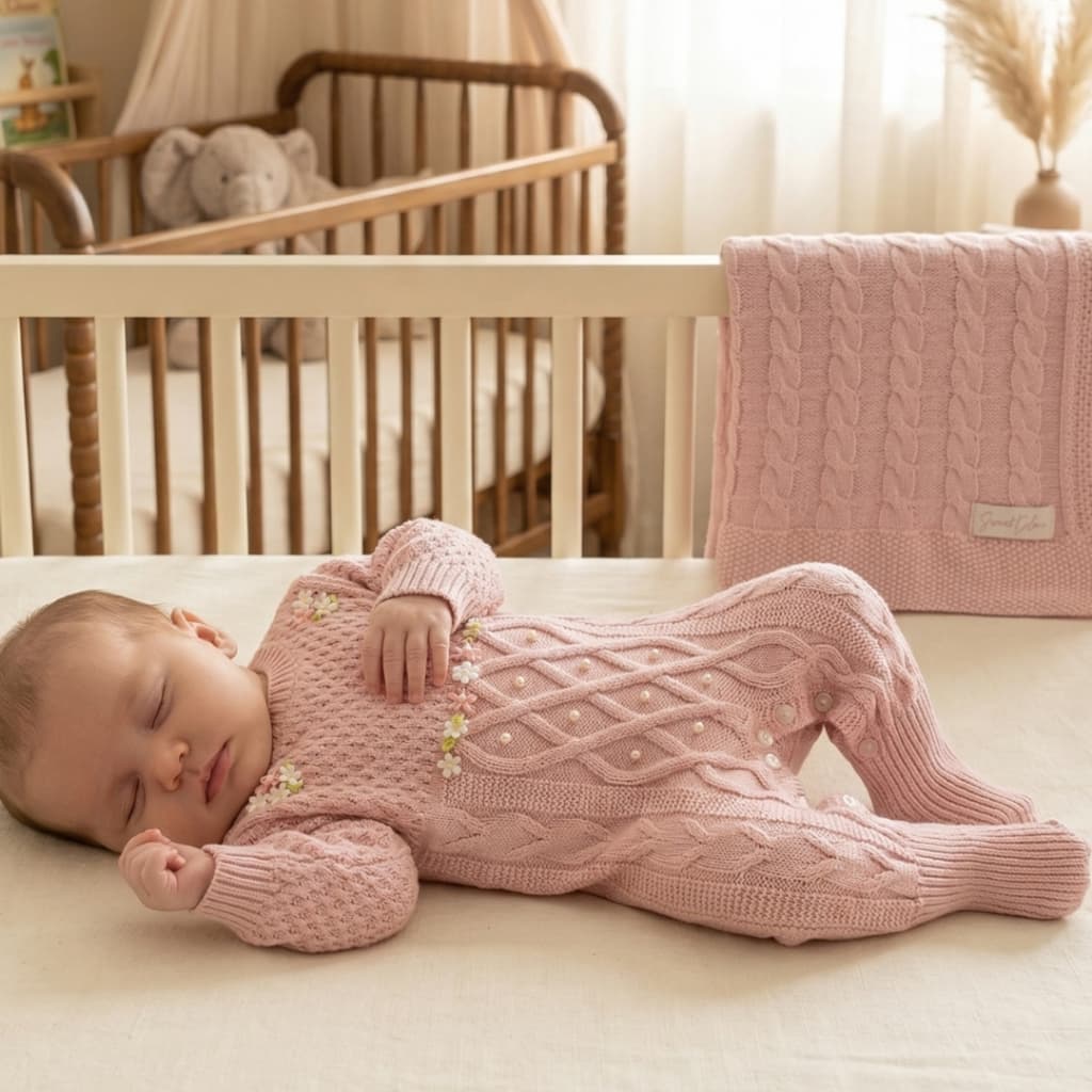 Saída de Maternidade em Tricô Quentinha Encanto 2 Peças RN HomeBliss Baby