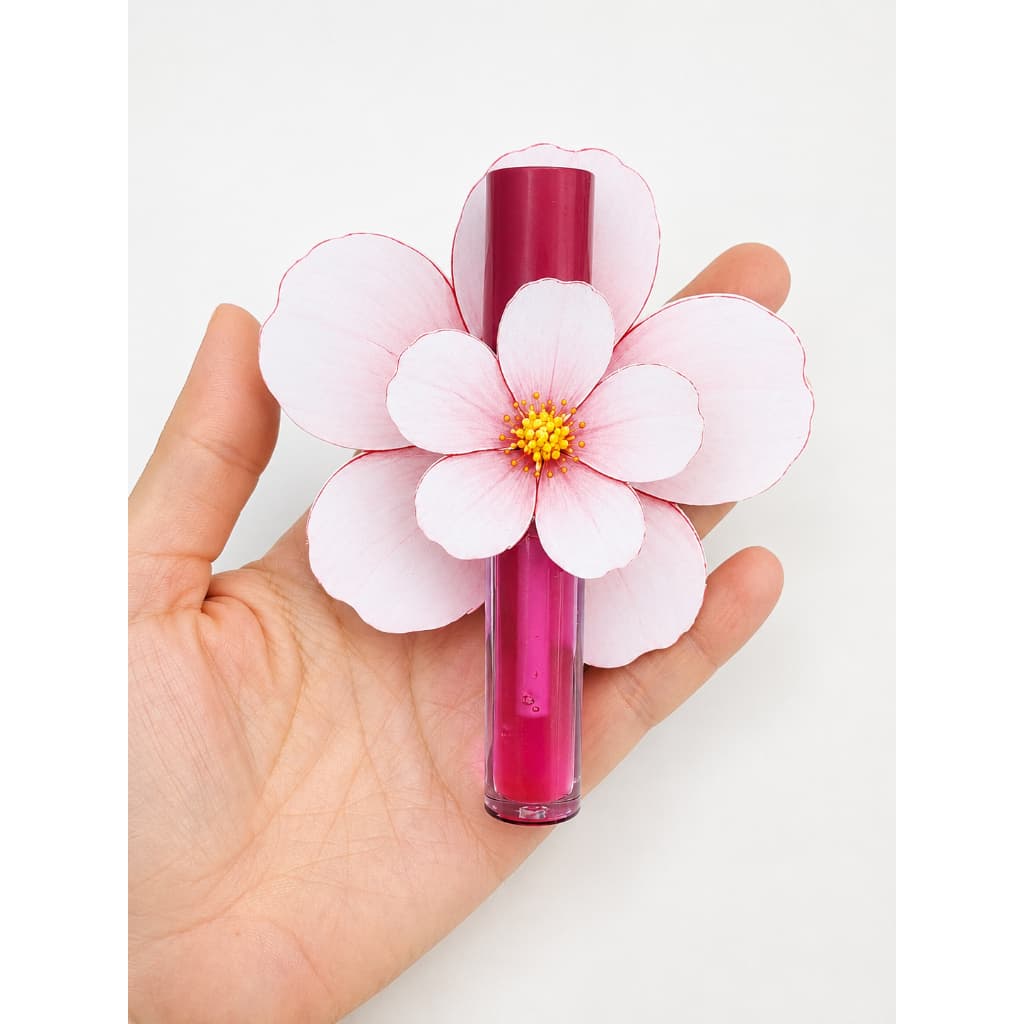 Tag Flor Rosa para Gloss, Mini Perfume e Lembrancinhas | Kit com 20 a 100 Duplas (Não Acompanha Gloss)