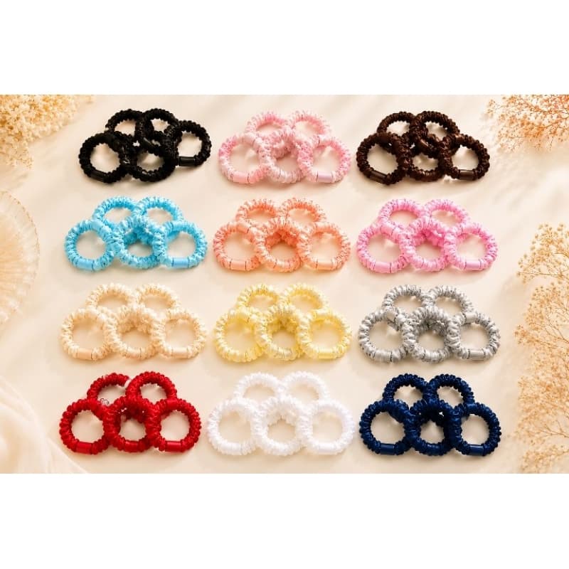 Kit 4 Elásticos De Cetim Para Cabelo Scrunchie Coloridas  Anti Quebra Feminino
