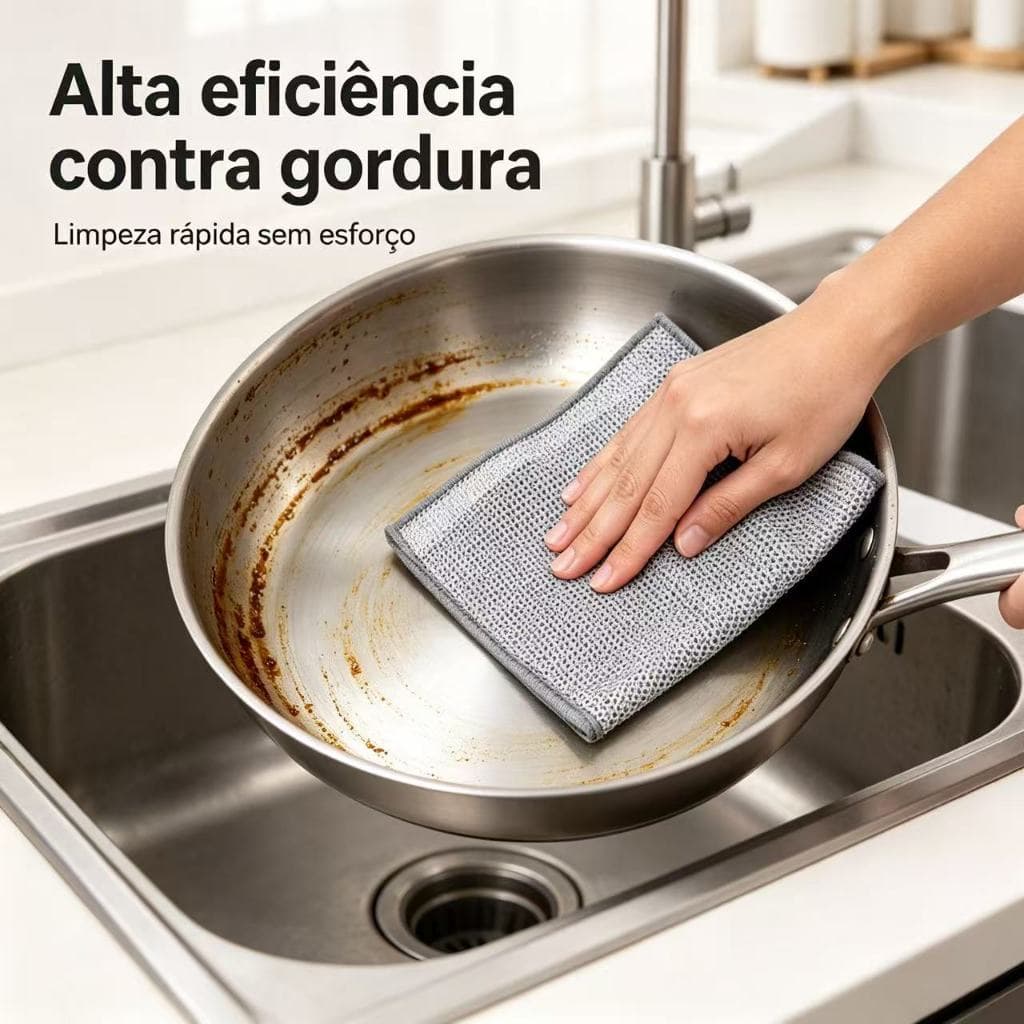 Esfregão de Metal Multiuso para Panelas, Limpeza Forte para Fogão e Superfícies, Substitui Esponja de Arame