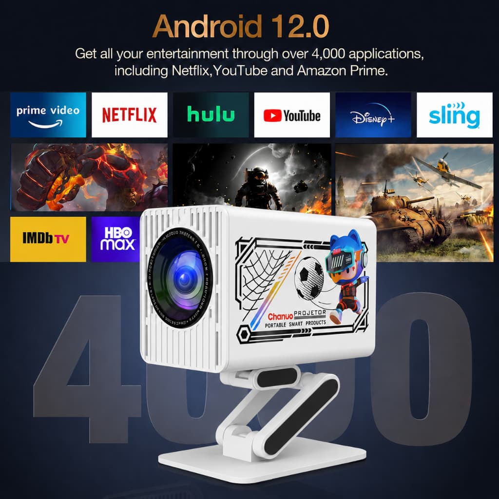 Novo projetor inteligente A1: Sistema Android, Full HD 1920x1080, Bluetooth, Wi-Fi