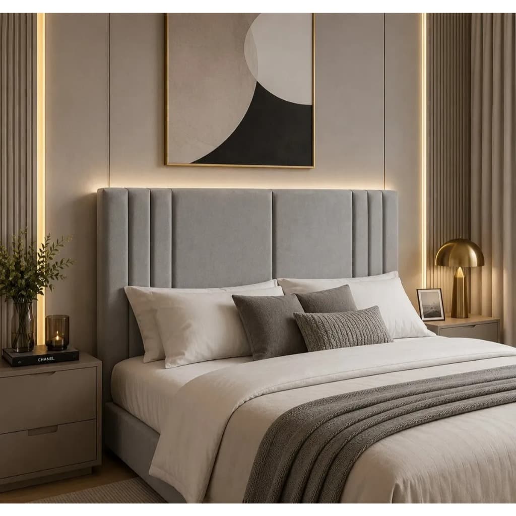 Painel Cabeceira Cama Box Queen Suspensa Estofada 1.60, Moderna, Sofisticada, Elegante, Luxo