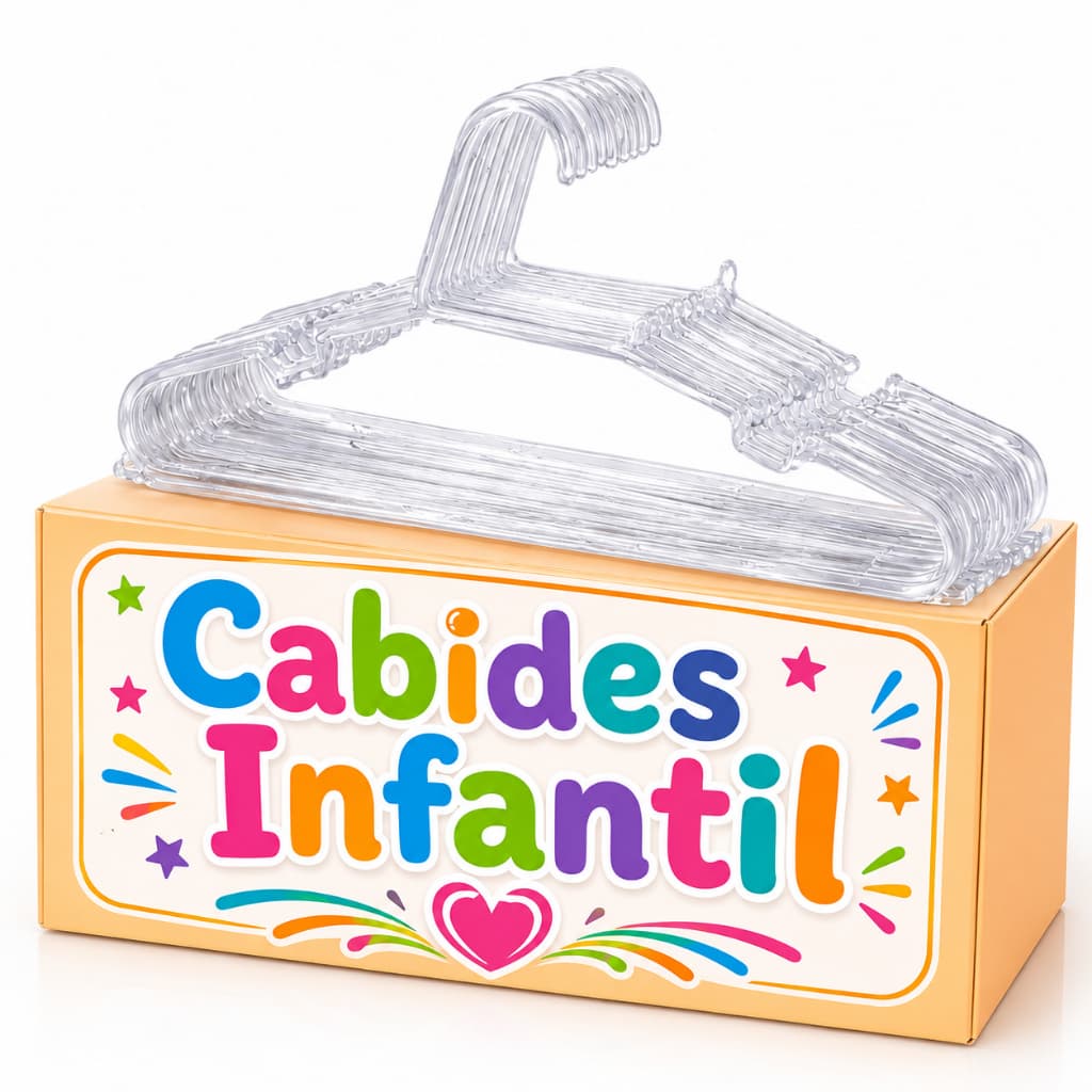 Cabide Infantil Acrílico Transparente Kit com 30 unidades