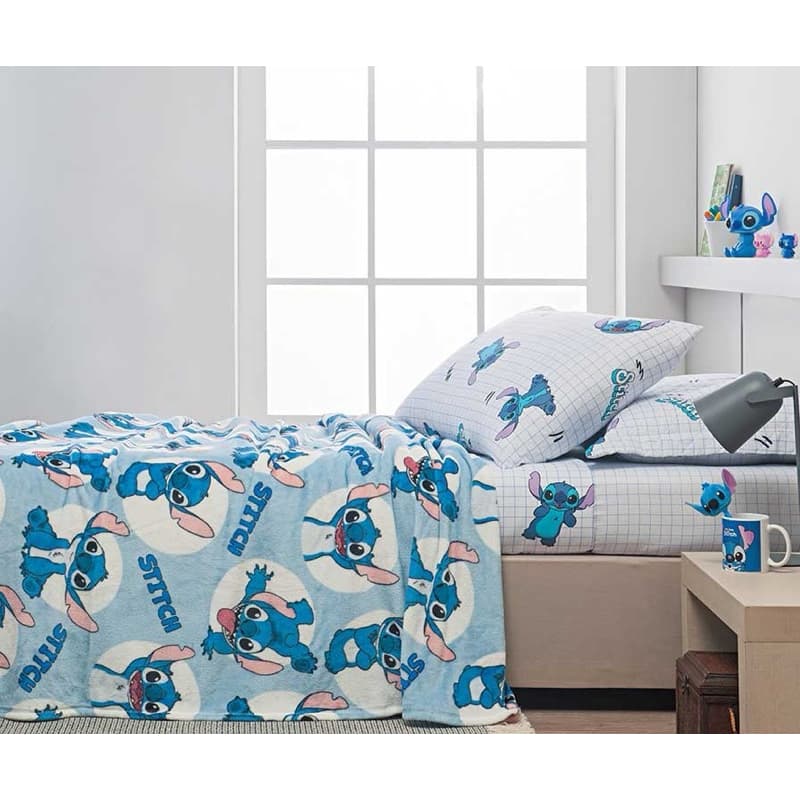 Manta Cobertor mantinha térmica Stitch Casal Solteiro Macia Antialérgica Stiti Flannel Disney inverno frio Promoção