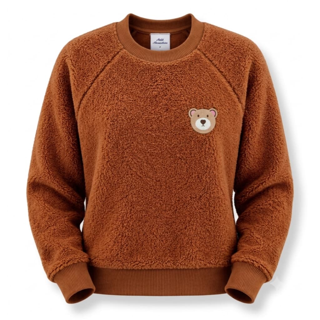 Blusa Pelinho Polar Aplique Urso Moda Feminina Inverno Casaco Básico