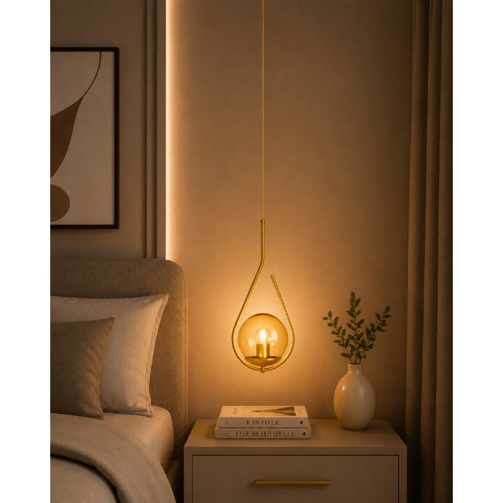 Luminaria Pendente Moon Globo 15 Gota Orbit Cabo 1,70 metro Tecido