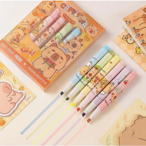 Kit 6 Marca Texto Capivara