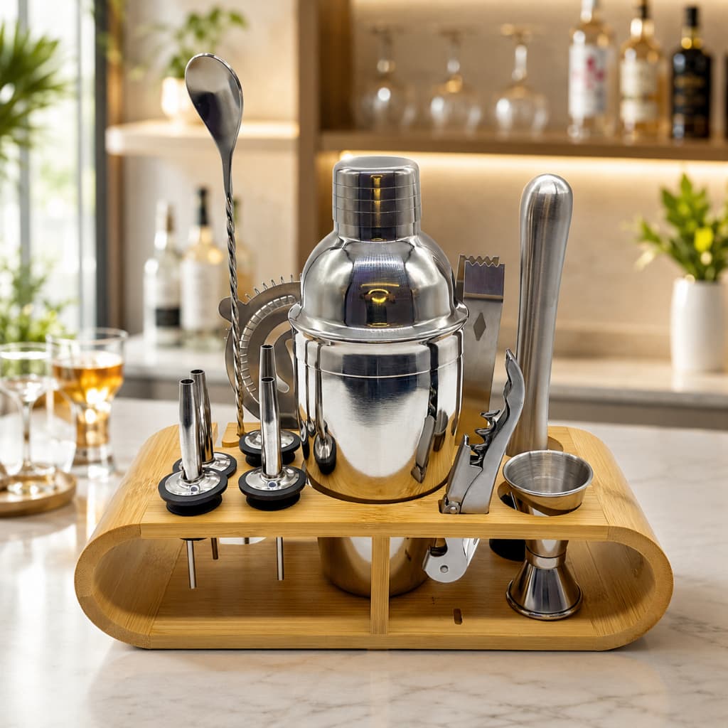 Kit Coqueteleira Luatek 12 Peças Capacidade 550 mL com Suporte