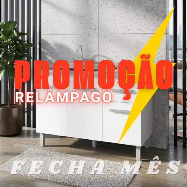 PROMOÇÃO - Balcão de Pia 1,20 Cozinha Vitória Multiuso Cozinha Planejada - Sem Tampo