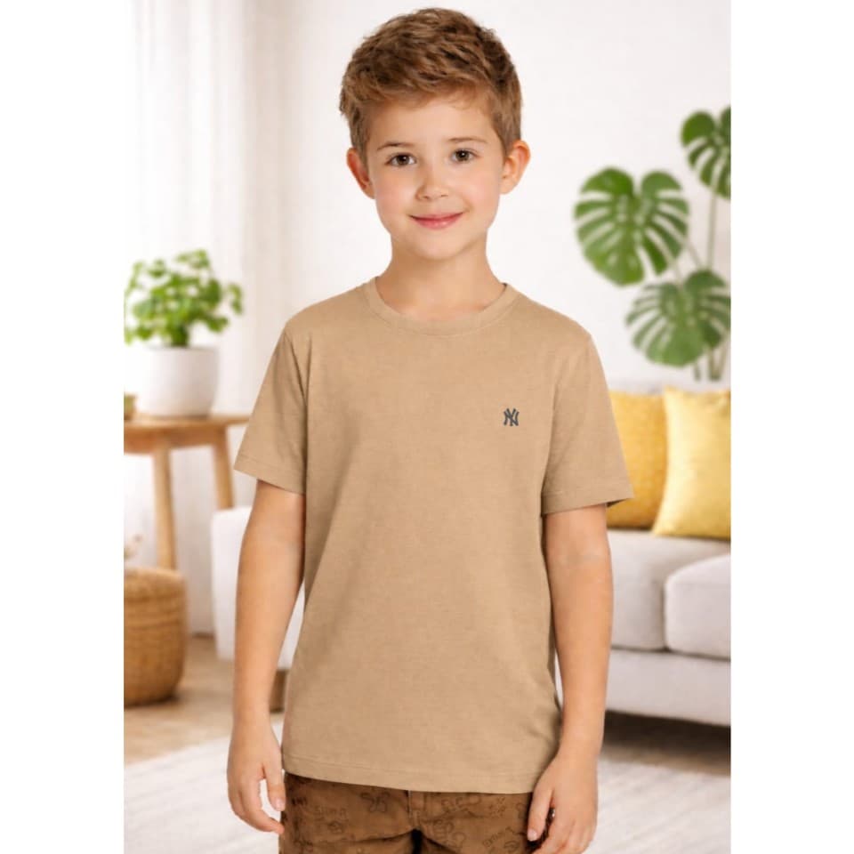 Camiseta Infantil NY Camisa Juvenil Tamanhos Do 2 ao 16 100% Algodão Fio 30.1 PROMOÇÃO UNISSEX