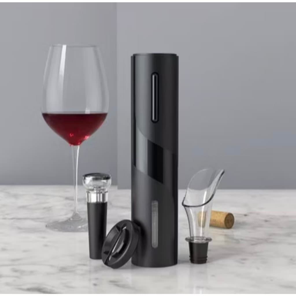 Kit Saca-Rolhas Elétrico Recarregável USB Type-C com Acessórios