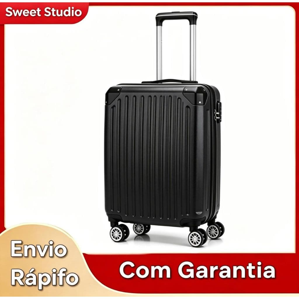 Mala de Viagem Bordo 10kg 18KG Pequena Média Polipropileno Rígida Rodinhas 360 Com Zíper Expansivel