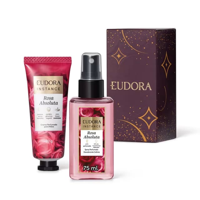 Kit Eudora Rosa Absoluta: Mini Body Splash + Creme Mãos Presente