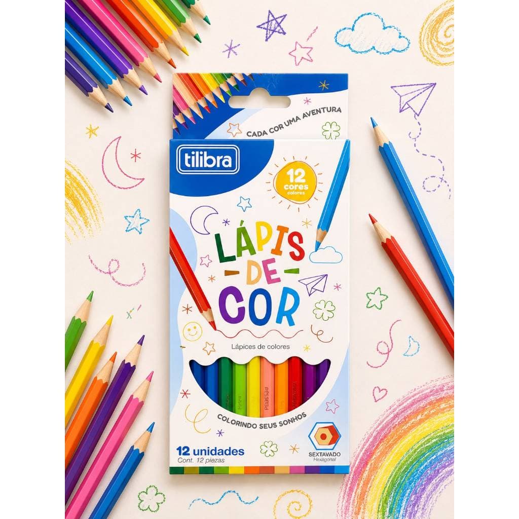Lápis de cor com 12 cores Tilibra