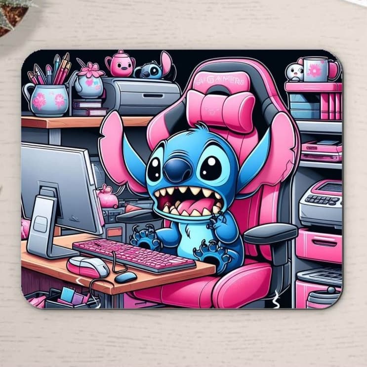 Mouse Pad Plano Stitch cadeira Gamer