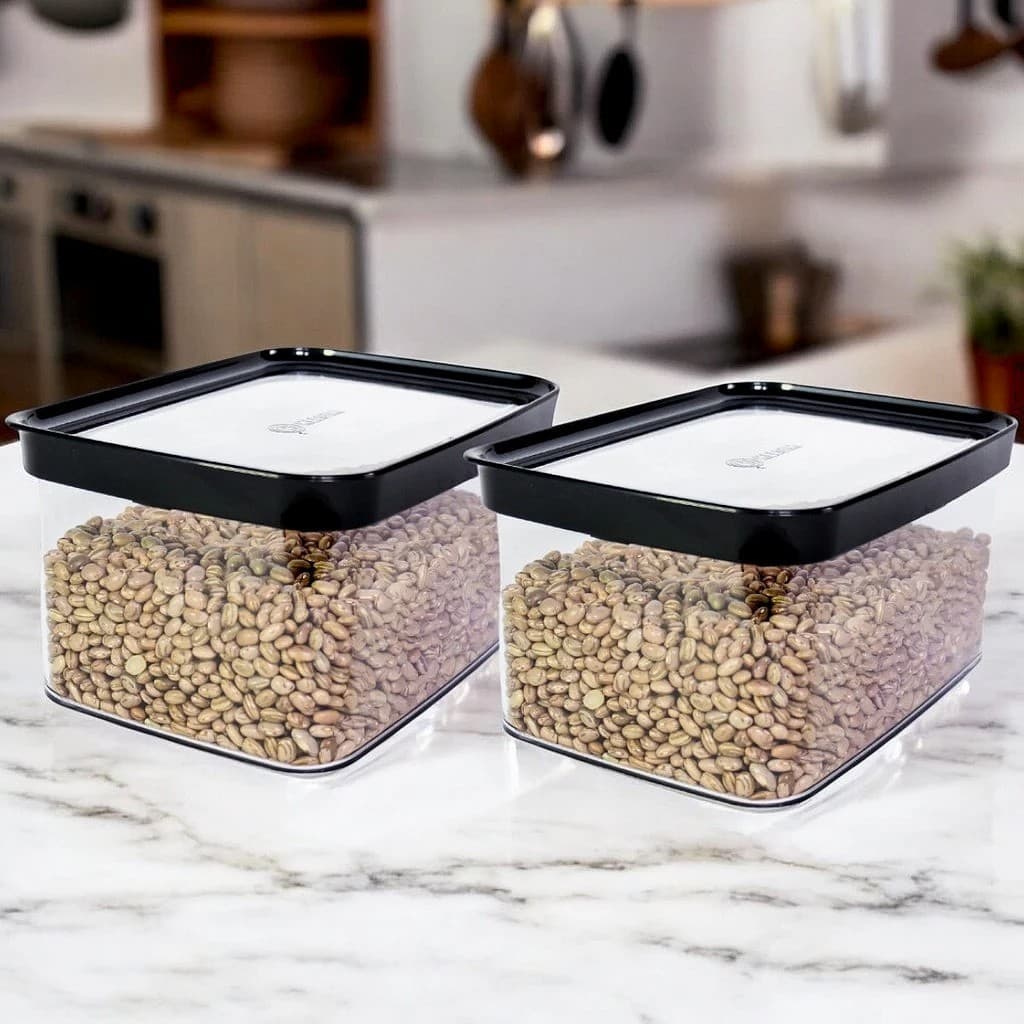 2 Potes Hermeticos Para Mantimentos 2.500 ml - Helsim