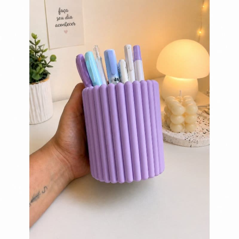 Porta Canetas Pinceis Decorativo Organizador de Mesa Quarto Escritório