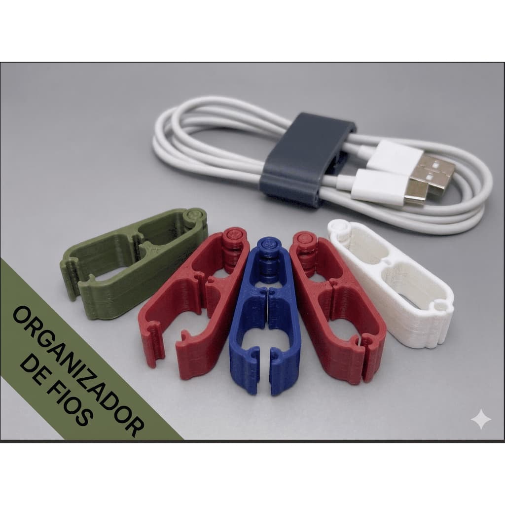Organizador de Fios Premium - Kit Cores Exclusivas - Cabo USB/Tipo-C