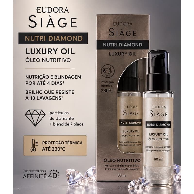 Óleo Nutritivo Eudora Siàge Nutri Diamond Luxury Oil 60ml