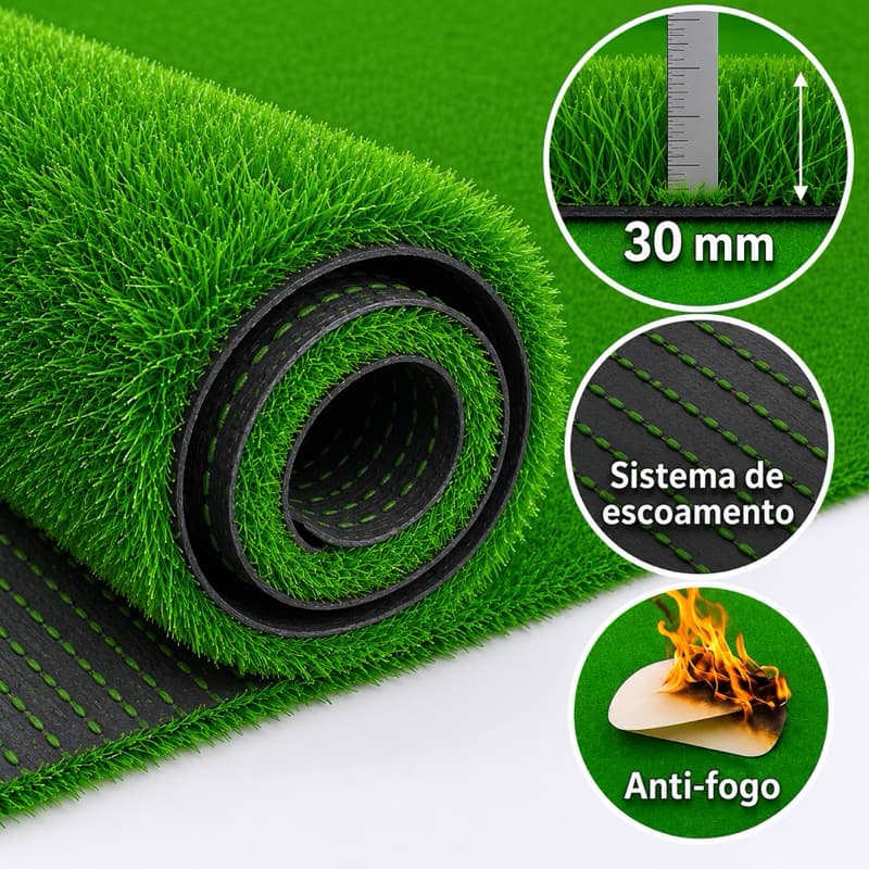 Grama Sintética Decorativa 30mm | 15m² | 20m² Largura 2 metros.