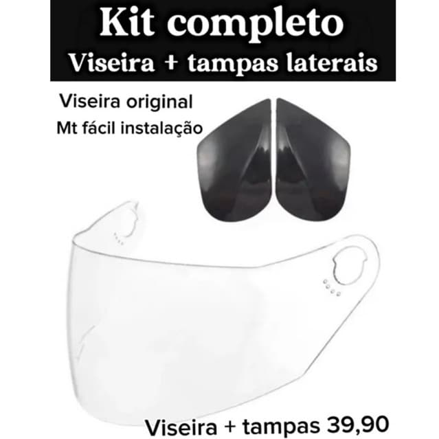 KIT.  VISEIRA + TAMPAS LATERAIS para o CAPACETE LIBERTY 4