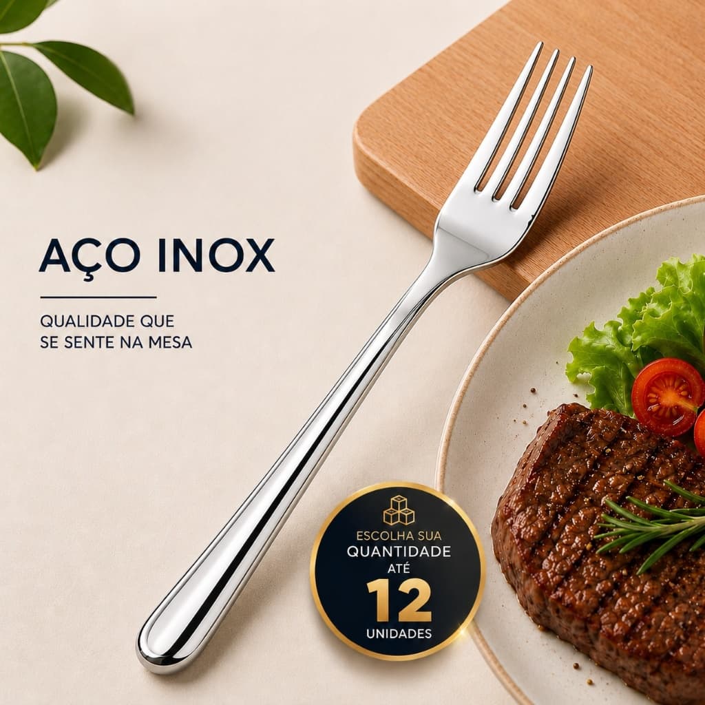 Garfo de Mesa Aço Inox Talher Cozinha