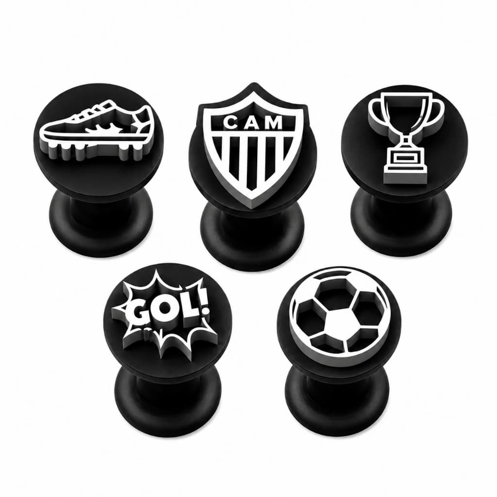 Kit 5 Carimbos Atletico Mineiro Futebol Brigadeiro Doce Docinho Gourmet Molde Modelador Marcador