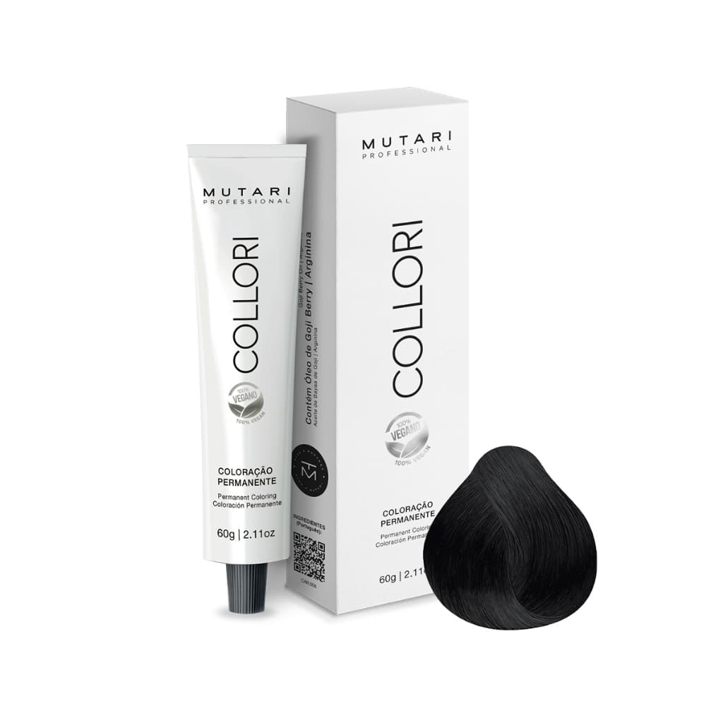 Tintura Preto 1.0 Collori 60g Mutari Profissional 1 Preto