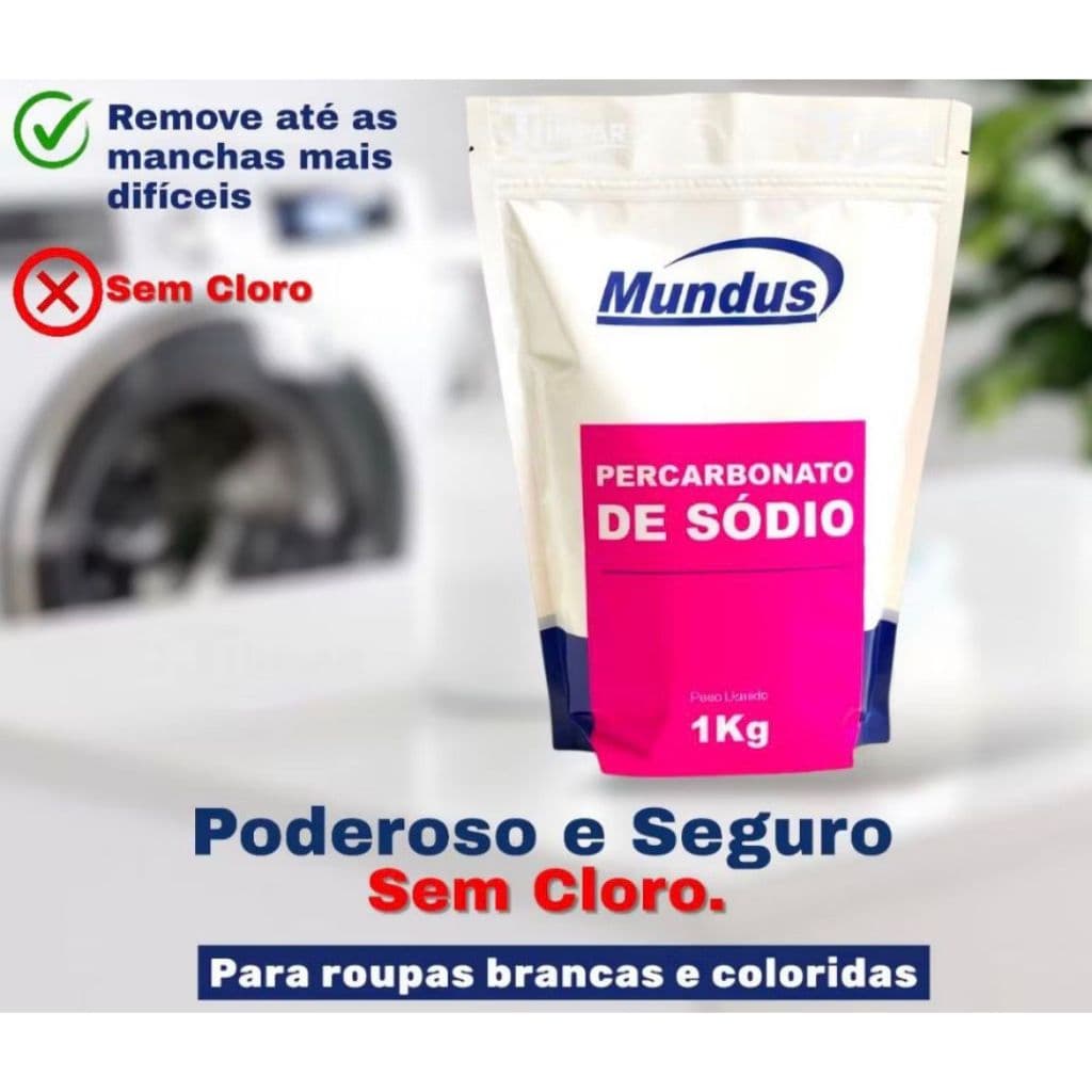 Tira Manchas Em Pó Mundus 1Kg Percarbonato Efervescente Para Pano De Prato Gorduroso Cheiro De Limpeza De Verdade