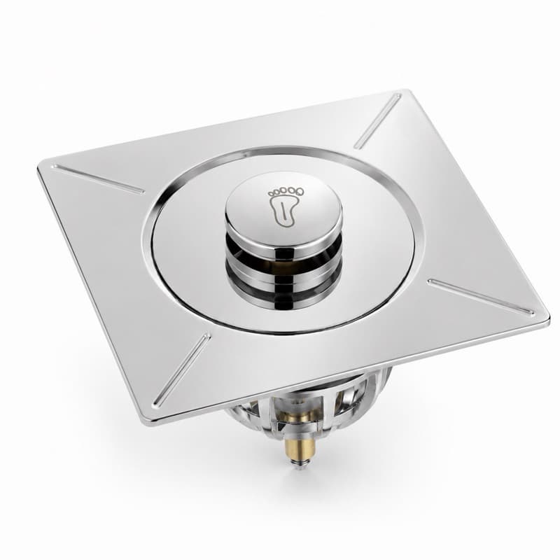Ralo Click Inteligente 10x10 cm Cromado Preto Dourado Inox Piso Banheiro Quadrado