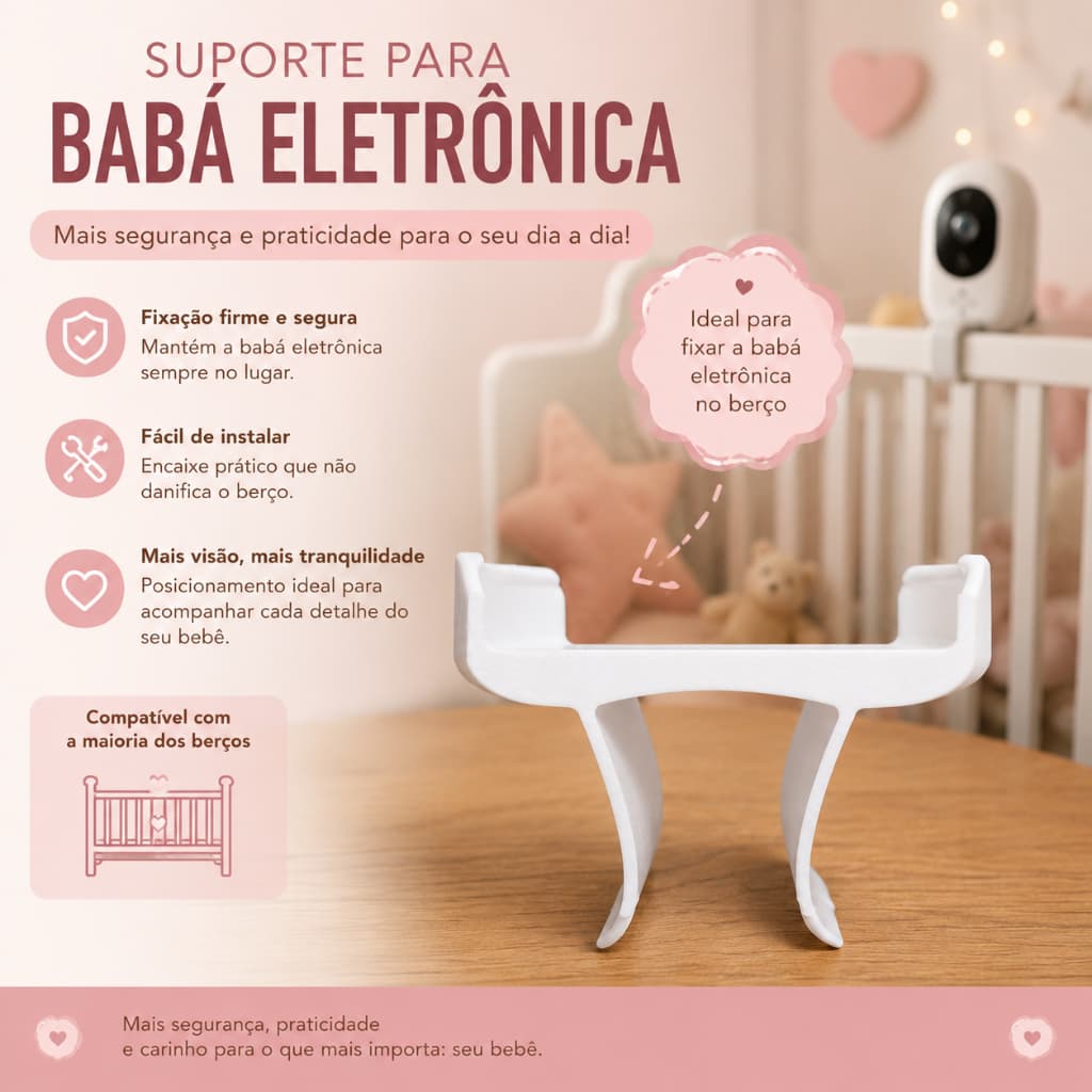 Suporte Para Babá Eletrônica De Berço Conforto e Segurança