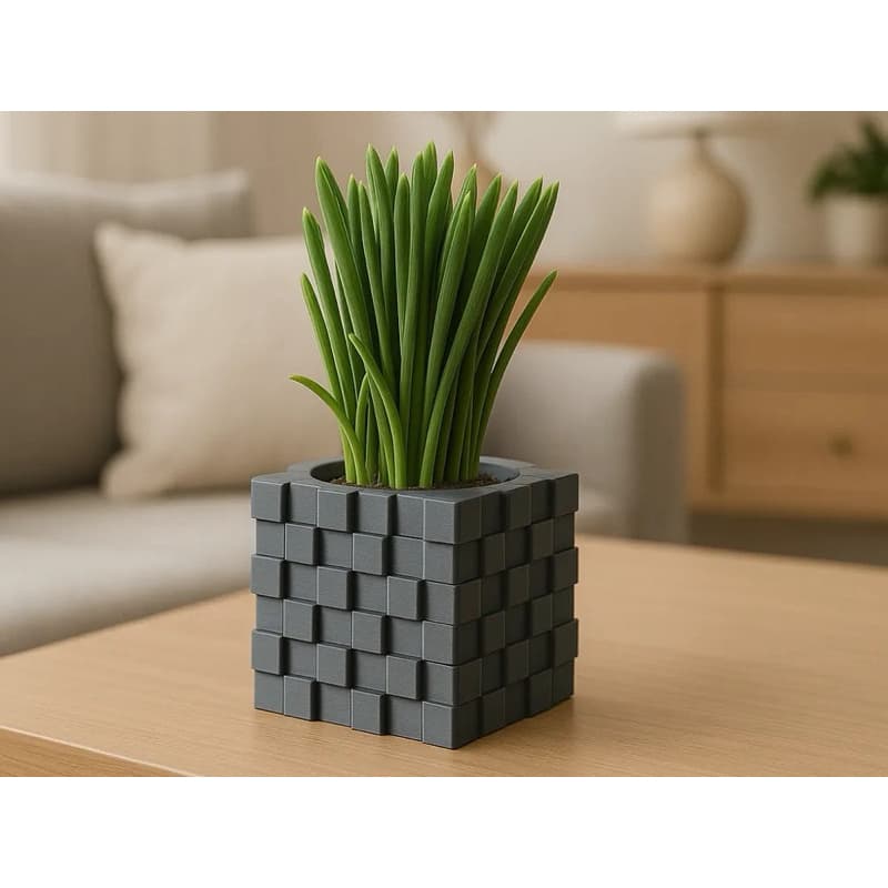 Vaso de Flor-Cinza Chumbo