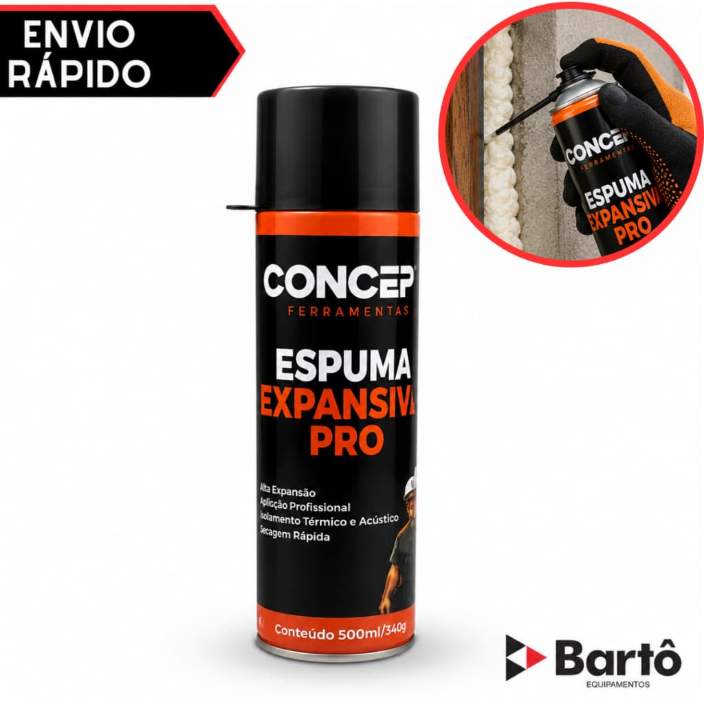 Espuma Expansiva Poliuretano Profissional 500Ml Com Aplicador Uso Geral Vedação Portas e Janelas