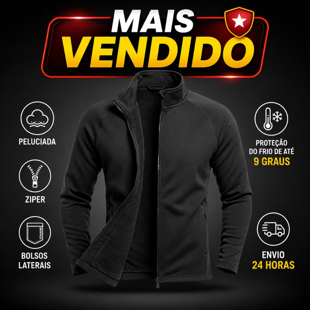 Casaco Masculino Térmico Peluciado Jaqueta Esportiva Para Frio