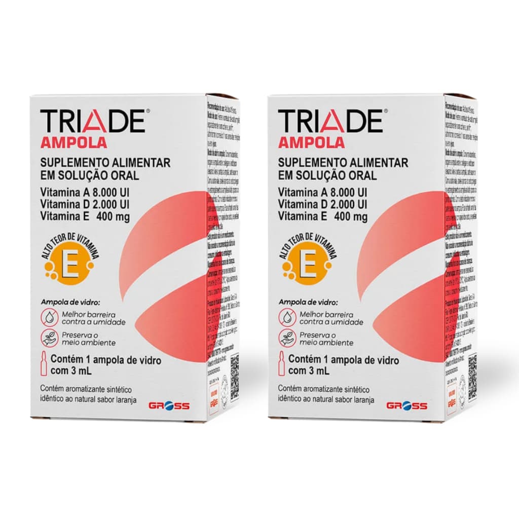 Kit 2 Triade Ampola Suplemento Alimentar em Solução Oral 3ml