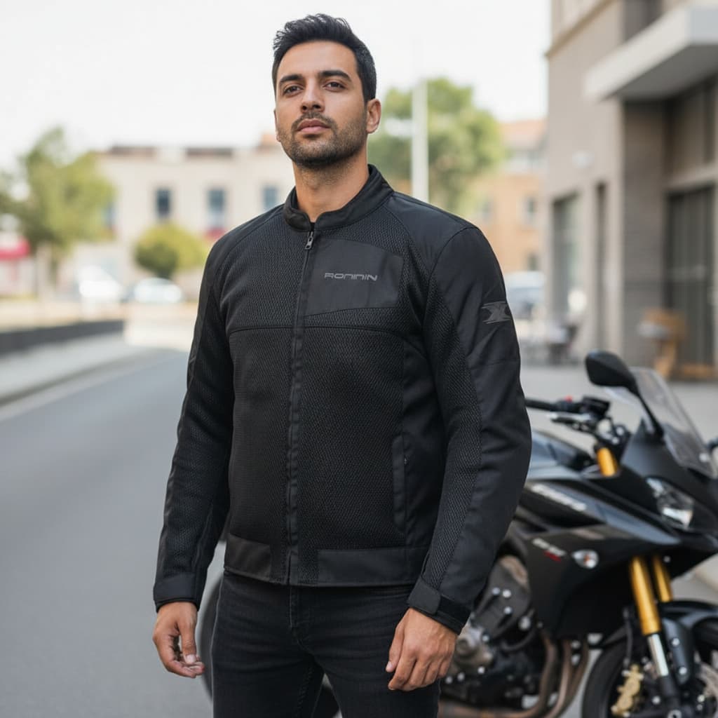 Jaqueta Texx Ronin Air V2 Masculina Preta Jaqueta Motociclista Ventilada Proteção Moto Touring