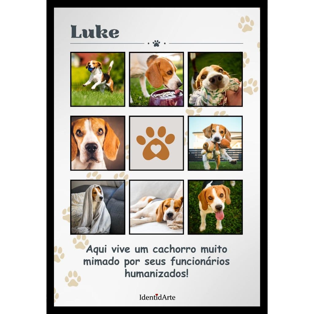 Quadro Meu Pet Personalizado Moldura MDF A5 Proteção em VIDRO Porta-retrato Decorativo  cachorro gato