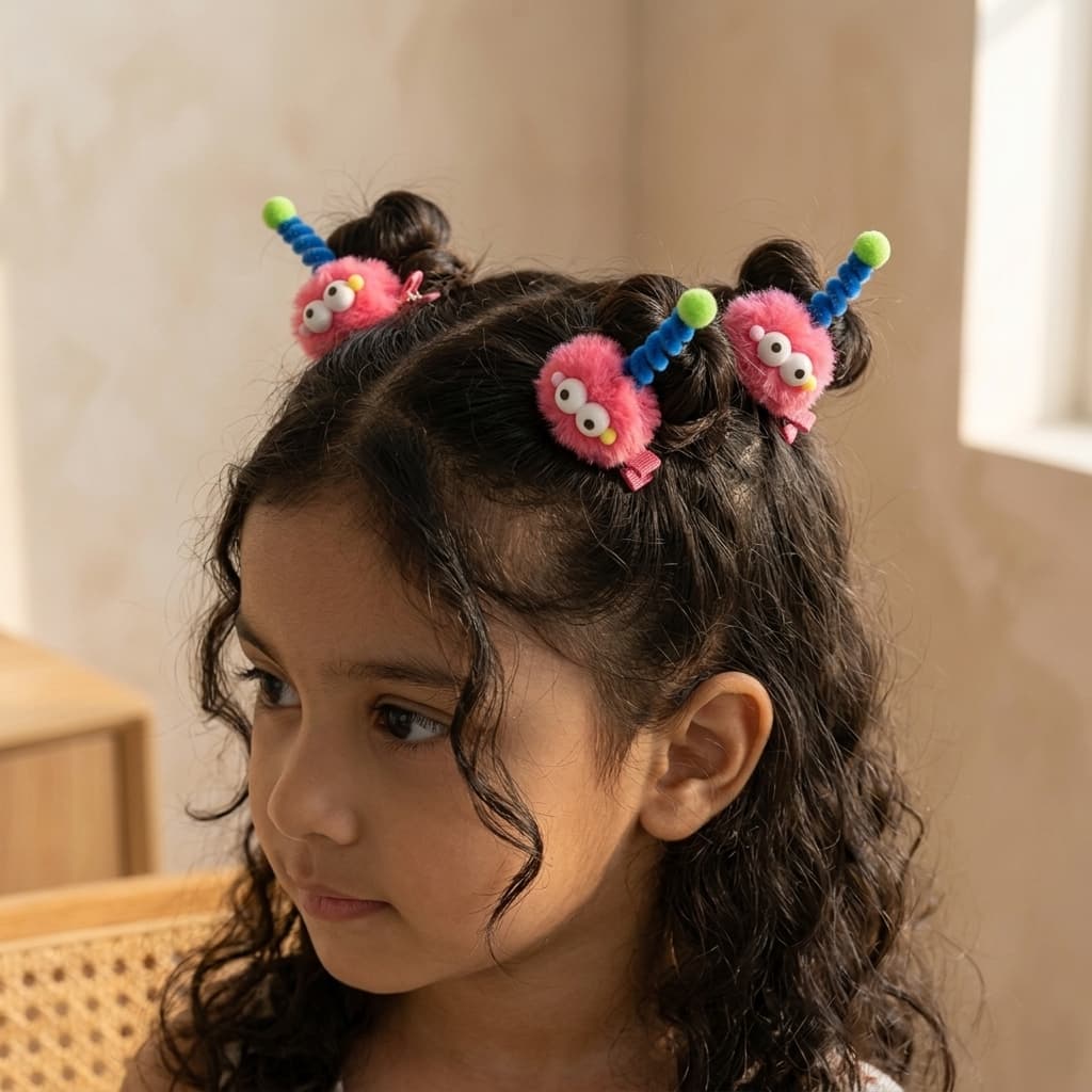 Cabelo Maluco Infantil Presilhas Coloridas Acessórios para Menina Dia do Cabelo Maluco Escola Festa