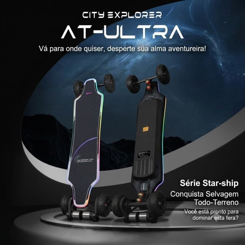 BIBUFF At Ultra E-Skate Offroad 7760W Dual Motor 52V Performance 60km/h Auton. 150km Longboard Pro