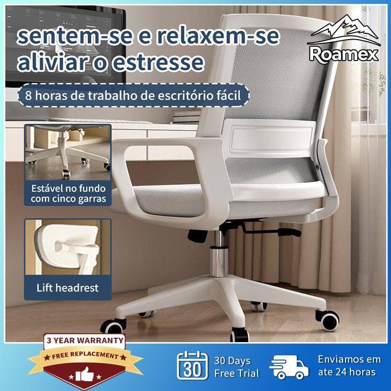【Roamex】Cadeira de Escritório Ergonômica com Encosto de Malha Respirável e Almofada Espessa