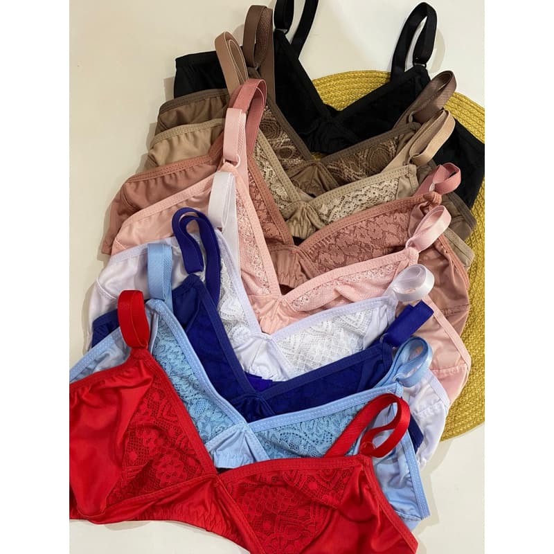 Kit de 10 Sutiã Sem Bojo Reforçado Top Alça Fina P M G KIT REVEDA OTIMO