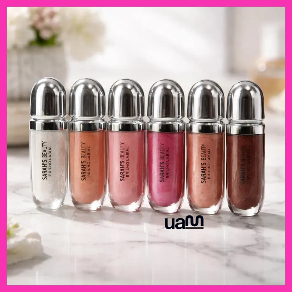 Kit 6 Gloss Labial Brilho Intenso Glitter Sarah's Beauty