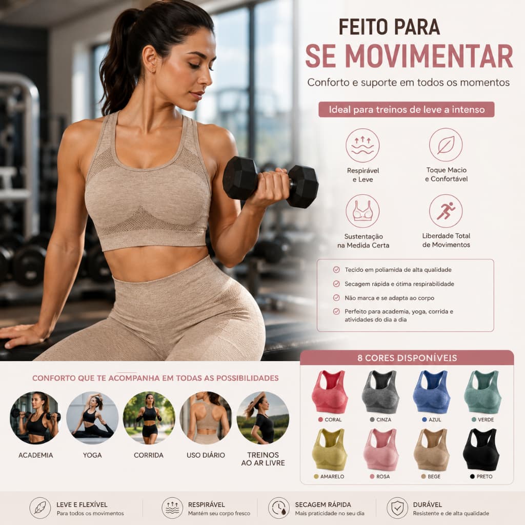 Kit com 2 peca Top De Sutiã Nadador Com Bojo Esportivo Fitness De Academia